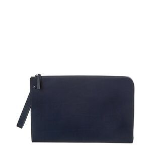 The Row Leather Clutch, Blue